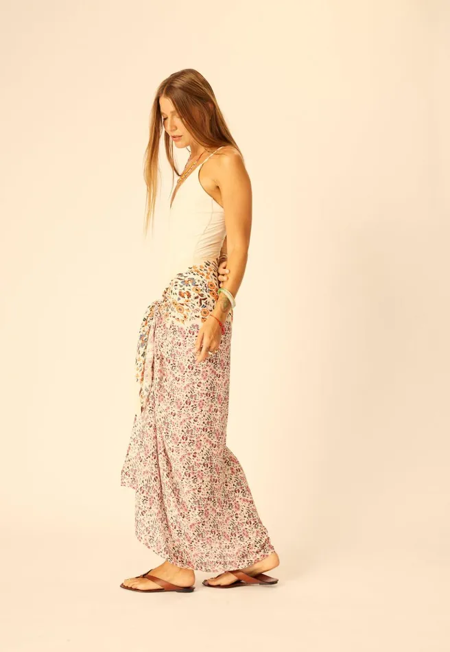 SarongScarf Petite Fleur Rose Women Natalie Martin Bottoms