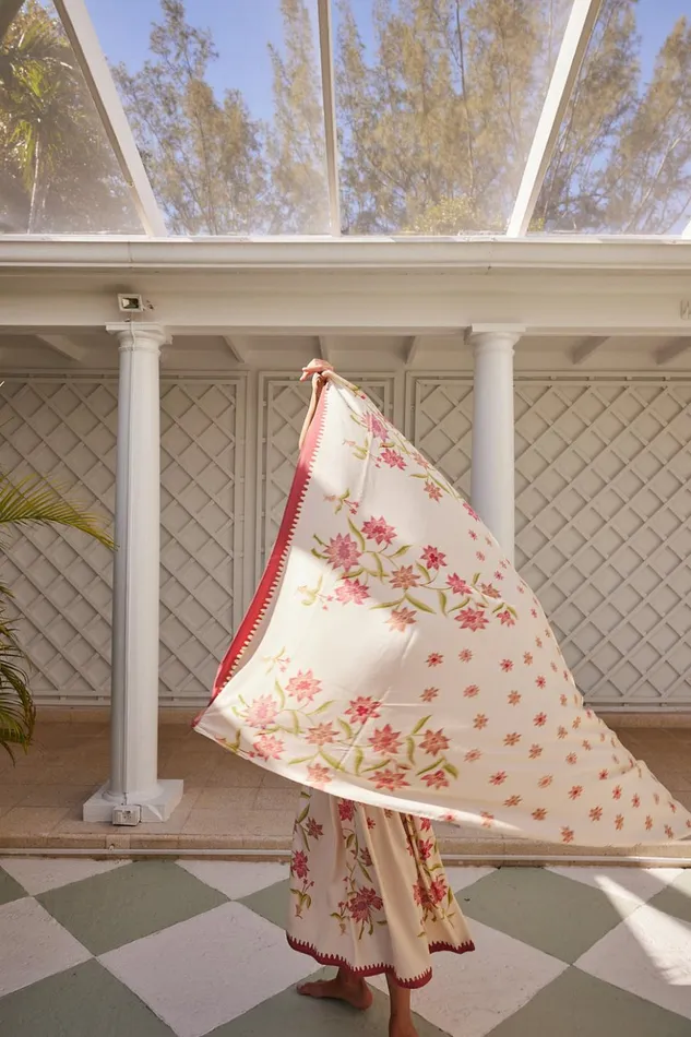 Sarong Starflower Cream Women Natalie Martin Coverups