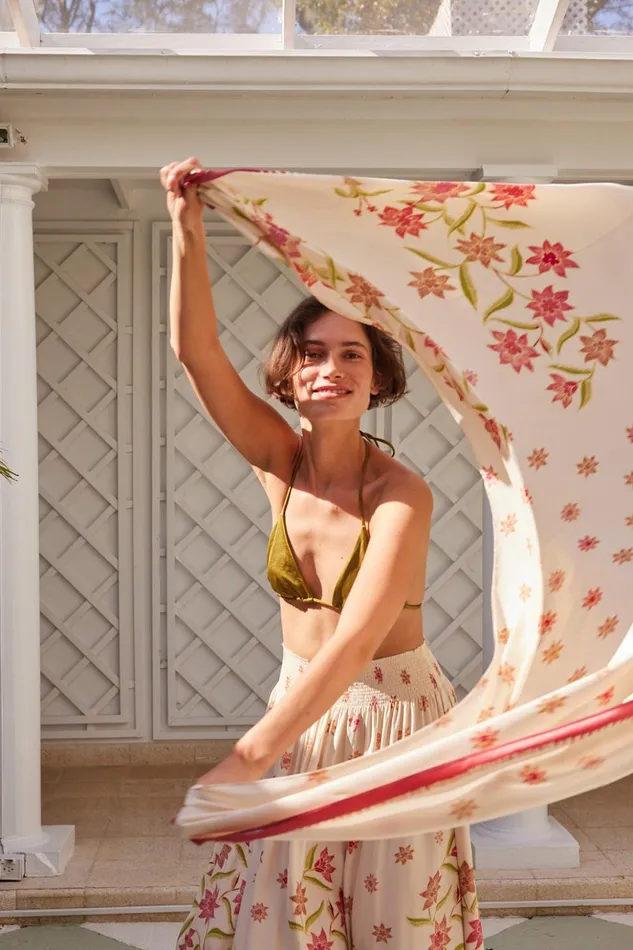 Sarong Starflower Cream Women Natalie Martin Coverups Sarong Starflower Cream Women Natalie Martin Coverups