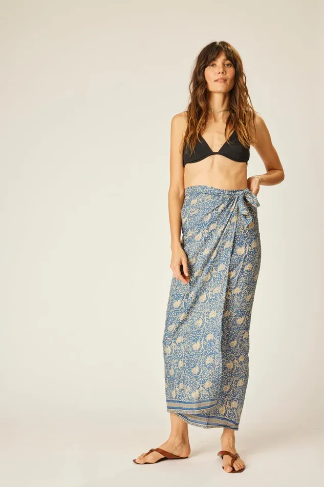 Sarong Water Lily Blue Women Natalie Martin Bottoms