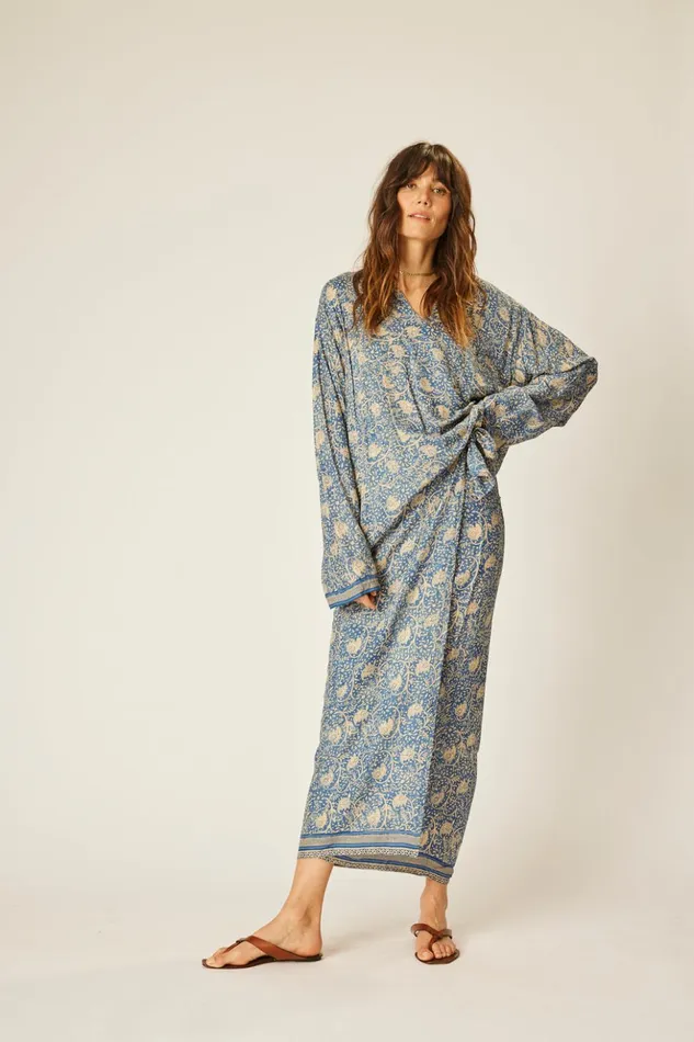 Sarong Water Lily Blue Women Natalie Martin Bottoms
