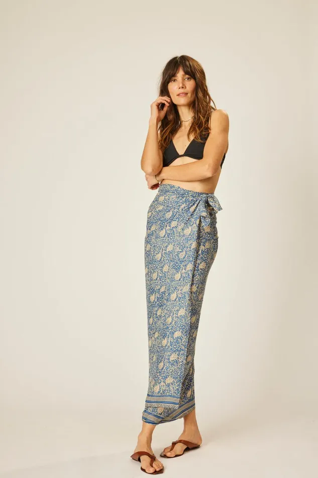 Sarong Water Lily Blue Women Natalie Martin Coverups Sarong Water Lily Blue Women Natalie Martin Coverups