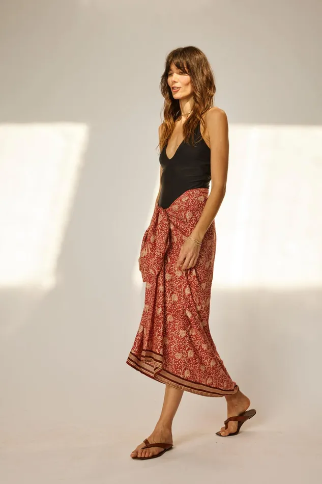 Sarong Water Lily Terracotta Women Natalie Martin Bottoms Sarong Water Lily Terracotta Women Natalie Martin Bottoms