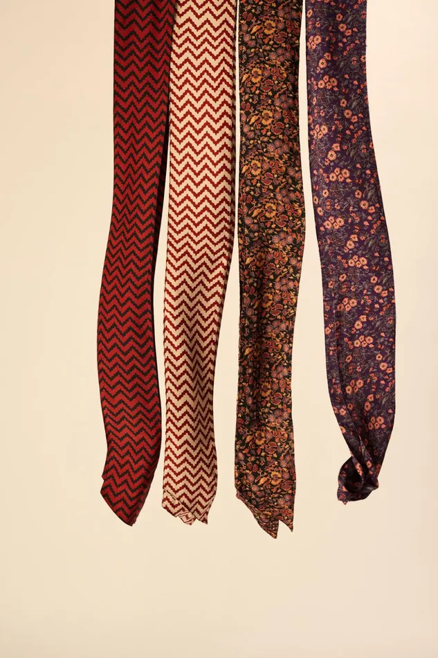 Sash Belt Block Zigzag Aubergine Women Natalie Martin
