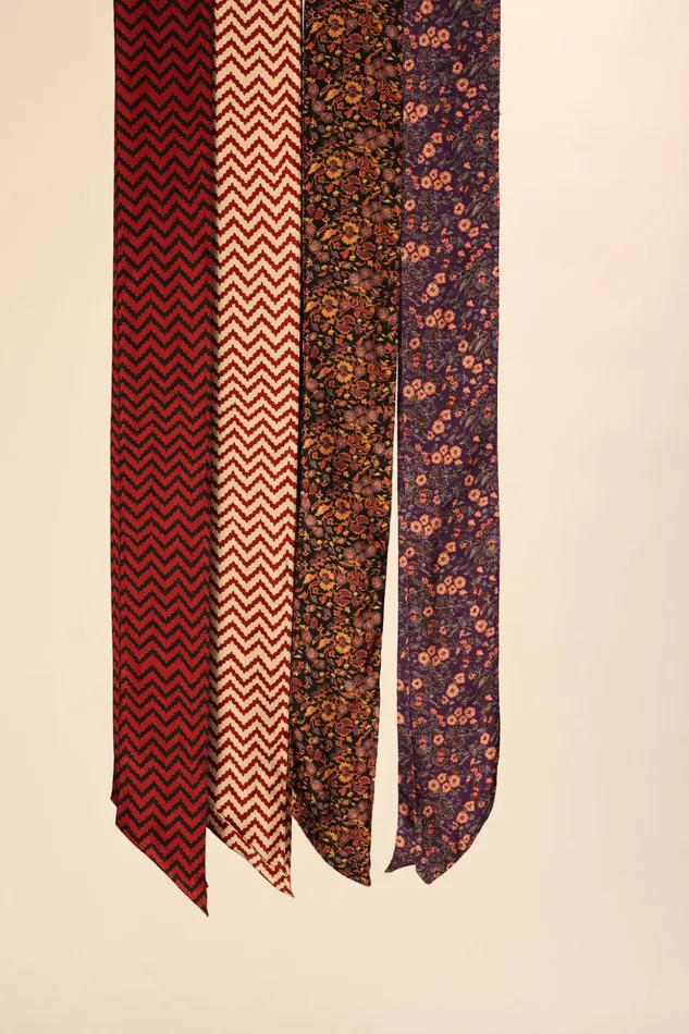 Sash Belt Block Zigzag Aubergine Women Natalie Martin