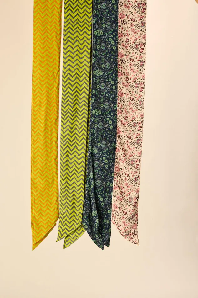 Sash Belt Block Zigzag Lime Women Natalie Martin