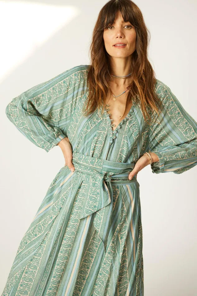 Sash Belt Paisley Stripe Pool Women Natalie Martin