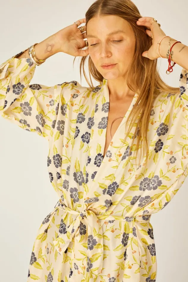 Saylor Kimono Prairie Indigo Women Natalie Martin Coverups