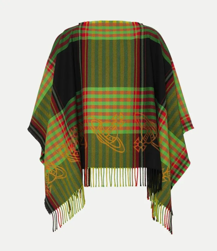 Scarves And Ponchos WomenMen Vivienne Westwood Combat Tartan Poncho In Black