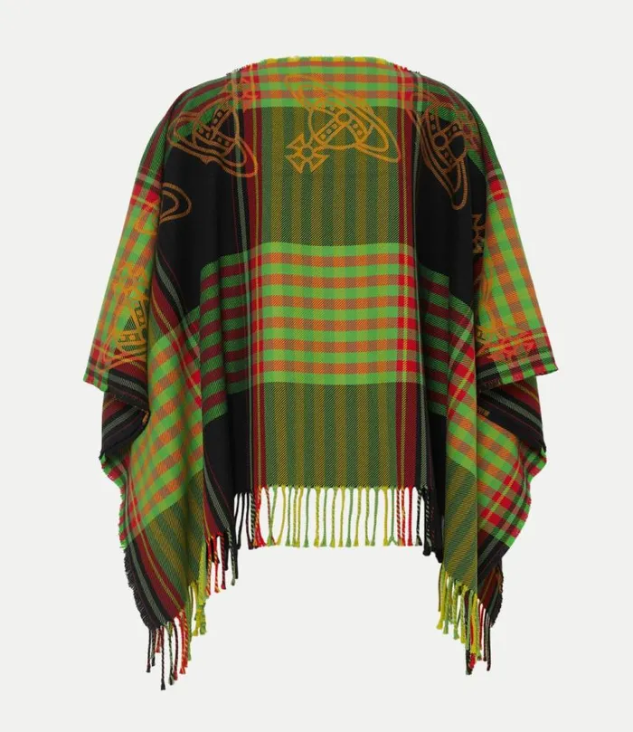 Scarves And Ponchos WomenMen Vivienne Westwood Combat Tartan Poncho In Black