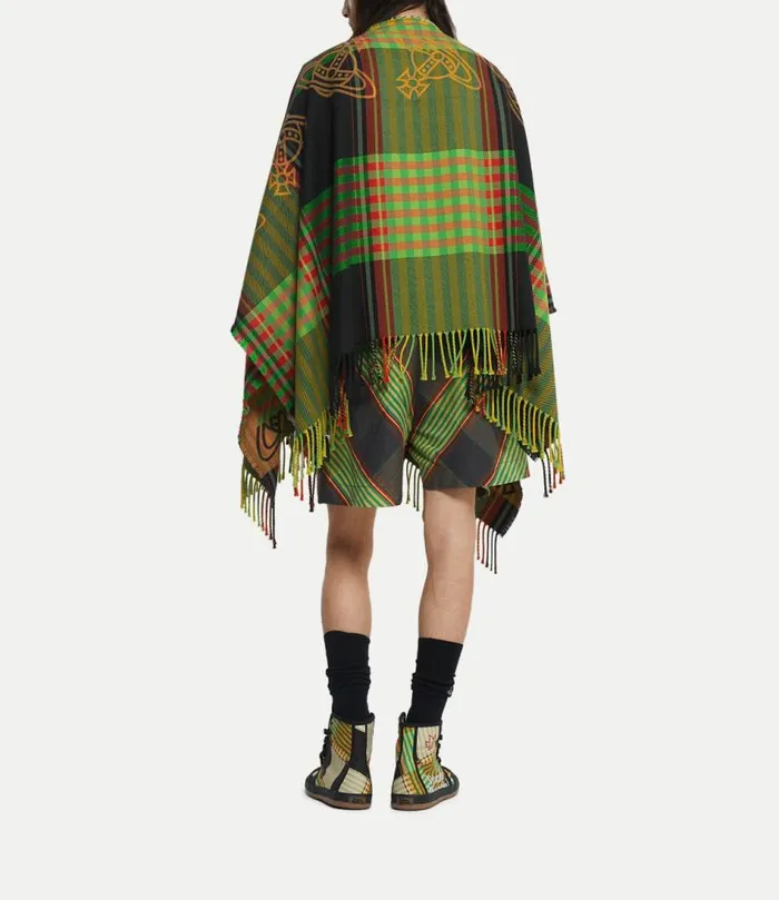 Scarves And Ponchos WomenMen Vivienne Westwood Combat Tartan Poncho In Black
