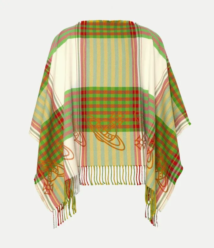 Scarves And Ponchos WomenMen Vivienne Westwood Combat Tartan Poncho In White