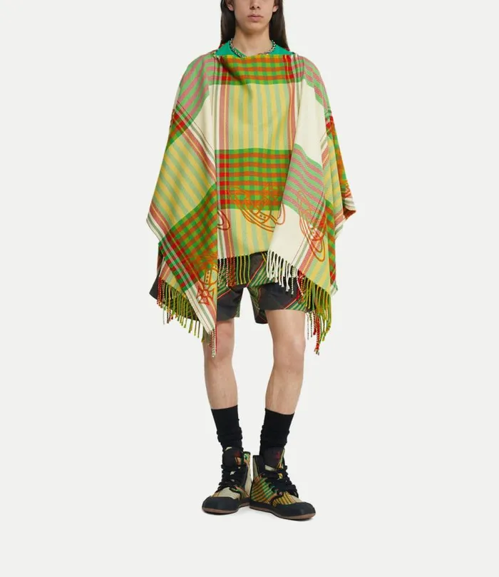 Scarves And Ponchos WomenMen Vivienne Westwood Combat Tartan Poncho In White