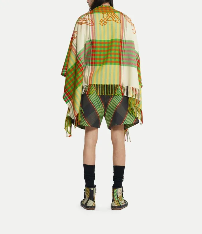 Scarves And Ponchos WomenMen Vivienne Westwood Combat Tartan Poncho In White