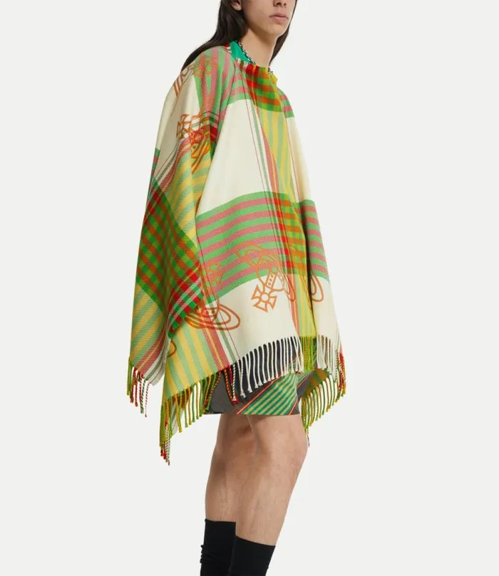 Scarves And Ponchos WomenMen Vivienne Westwood Combat Tartan Poncho In White