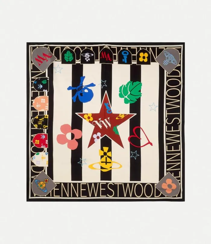 Scarves And Ponchos WomenMen Vivienne Westwood Football Square In Ivory
