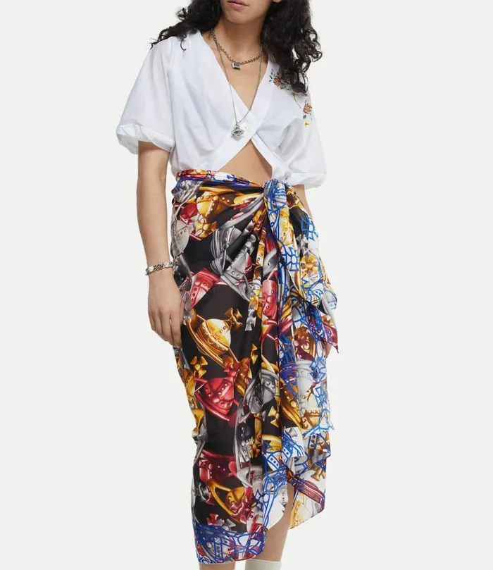 Scarves And Ponchos WomenMen Vivienne Westwood Oasis Orb Pareo In Black
