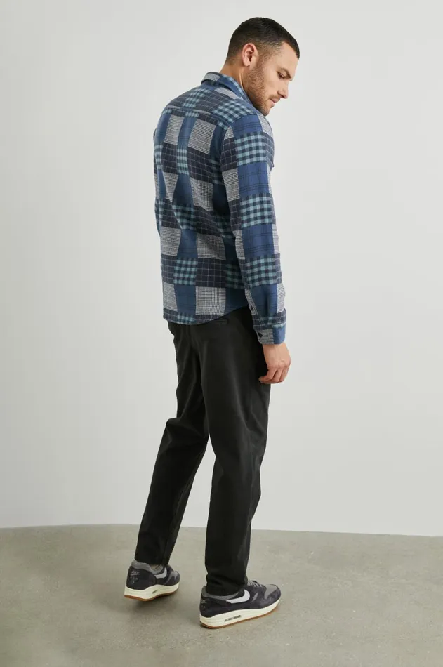 Shirts Men Rails Banton Shirt Blue Patchwork