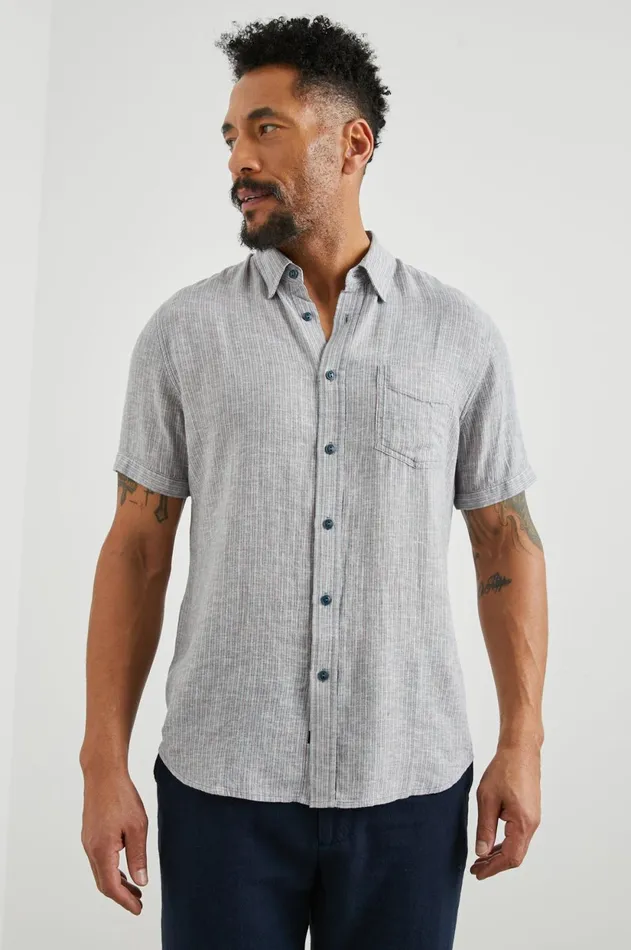 Shirts Men Rails Carson Shirt Chambray Red Stripe