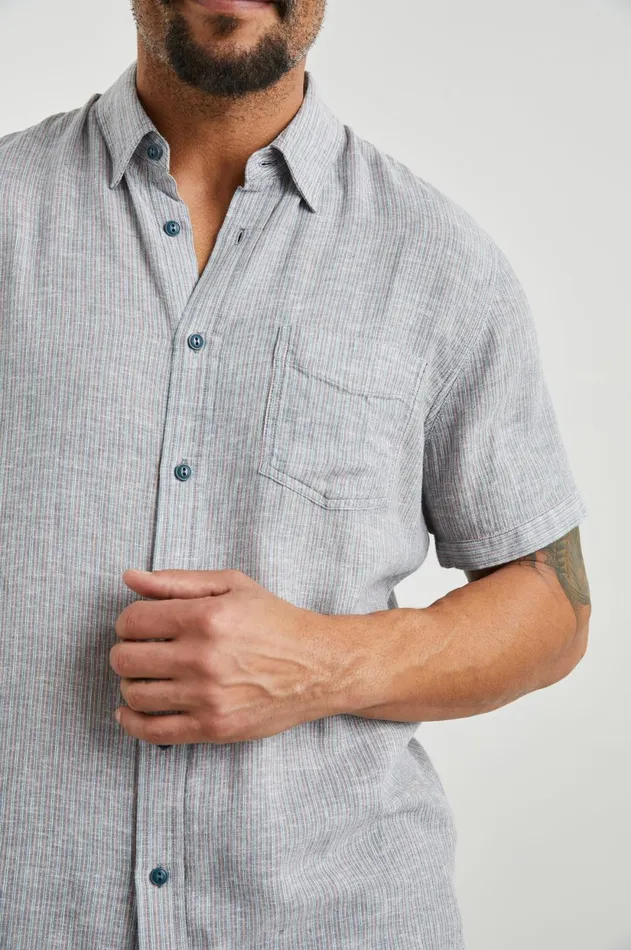 Shirts Men Rails Carson Shirt Chambray Red Stripe