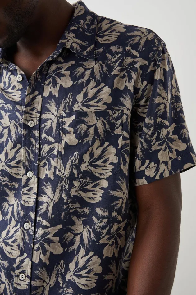 Shirts Men Rails Carson Shirt Floral Expression Navy Brown