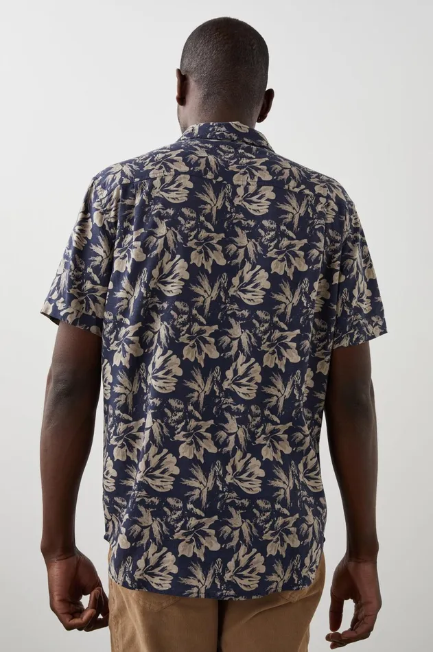 Shirts Men Rails Carson Shirt Floral Expression Navy Brown