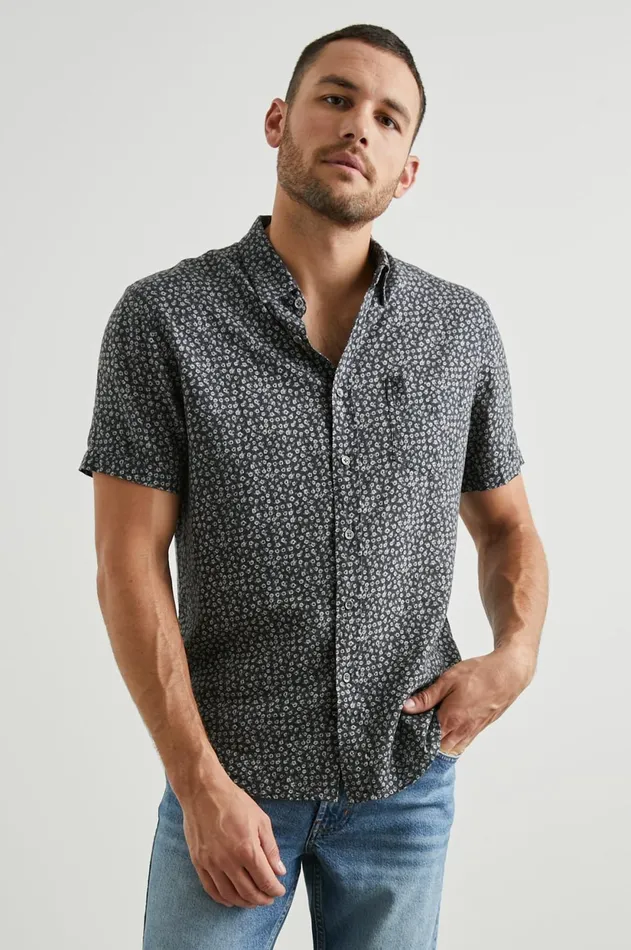 Shirts Men Rails Carson Shirt Flower Cart Onyx