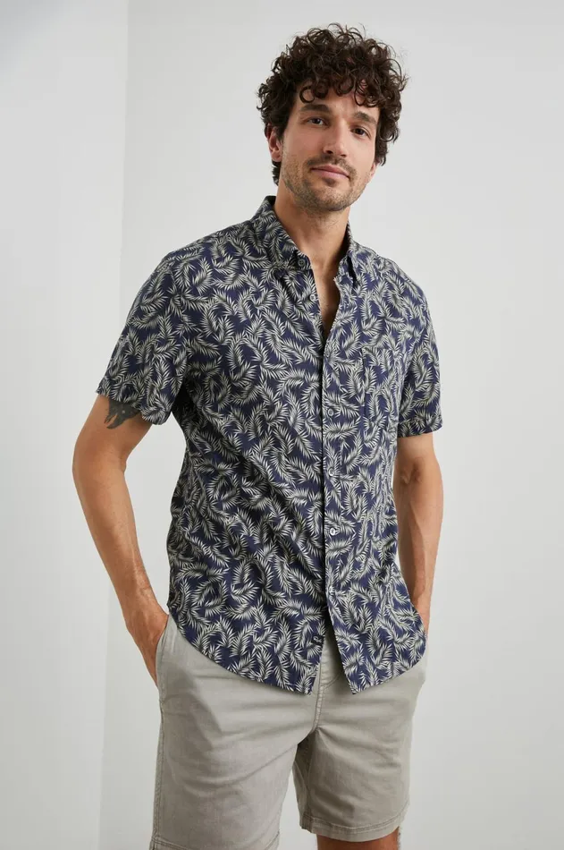 Shirts Men Rails Carson Shirt Palm Americano Navy