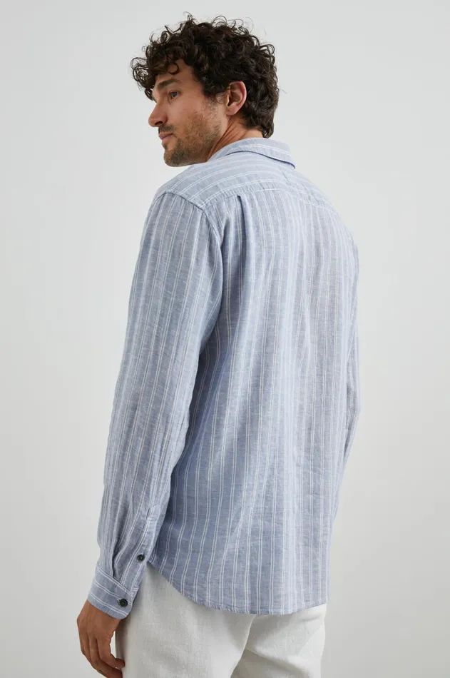 Shirts Men Rails Connor Shirt Denim White Pinstripe