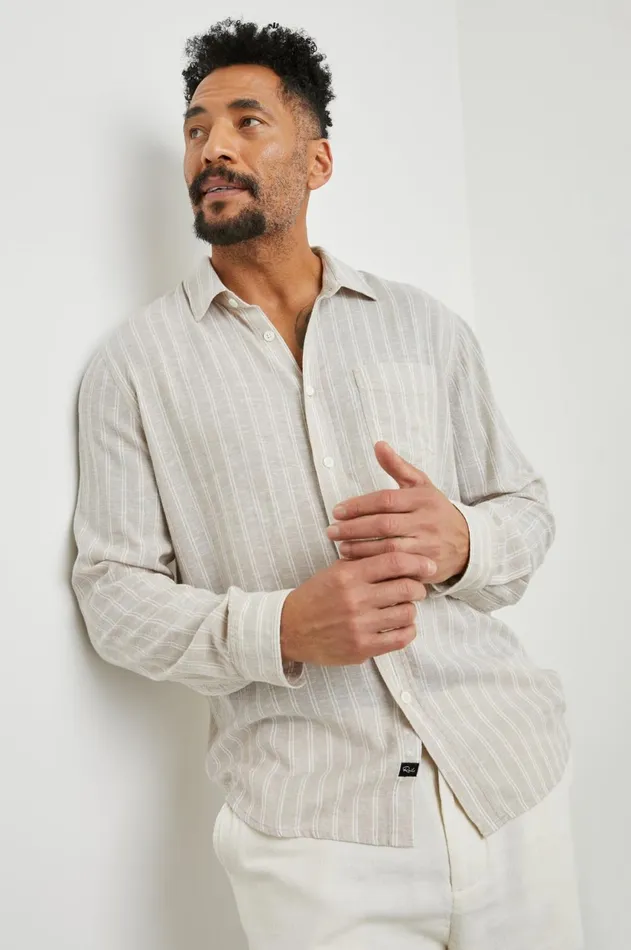 Shirts Men Rails Connor Shirt Ghurka White Pinstripe