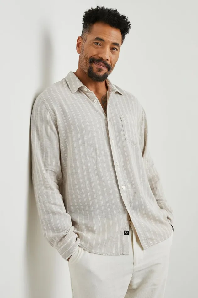 Shirts Men Rails Connor Shirt Ghurka White Pinstripe