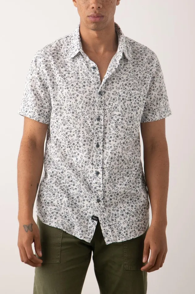 Shirts Men Rails Fairfax Shirt Creeping Ivy White Blue