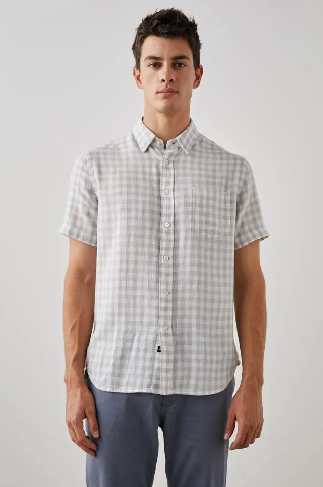 Shirts Men Rails Fairfax Shirt Grey Gingham Melange