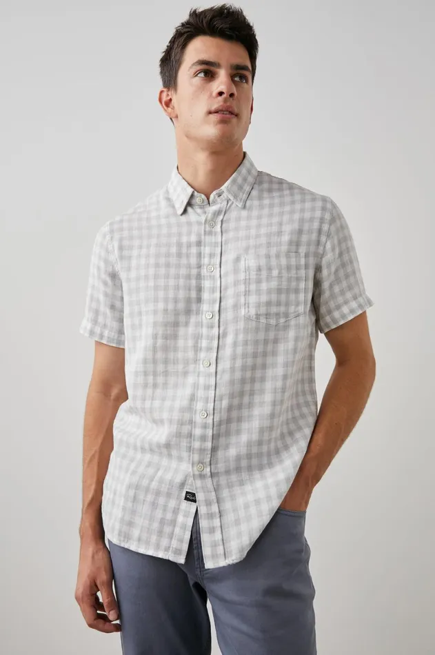 Shirts Men Rails Fairfax Shirt Grey Gingham Melange