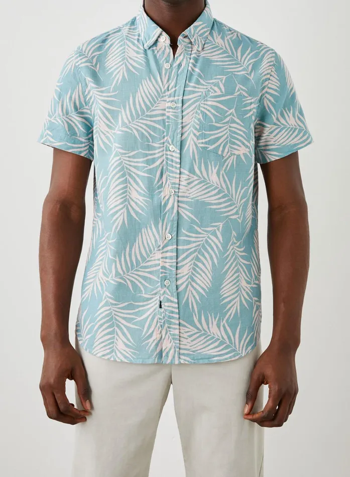 Shirts Men Rails Fairfax Shirt Palm Shadow Aqua