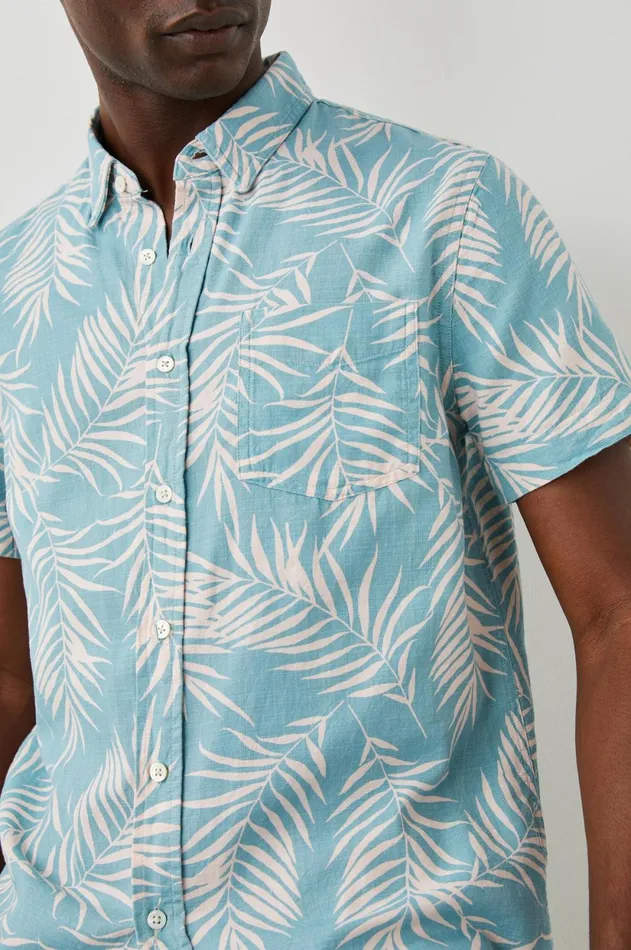 Shirts Men Rails Fairfax Shirt Palm Shadow Aqua