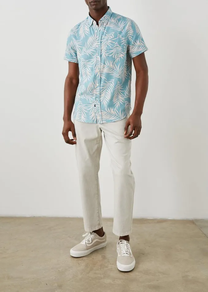 Shirts Men Rails Fairfax Shirt Palm Shadow Aqua