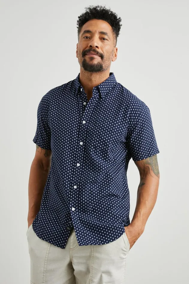 Shirts Men Rails Fairfax Shirt Polygon Micro Navy