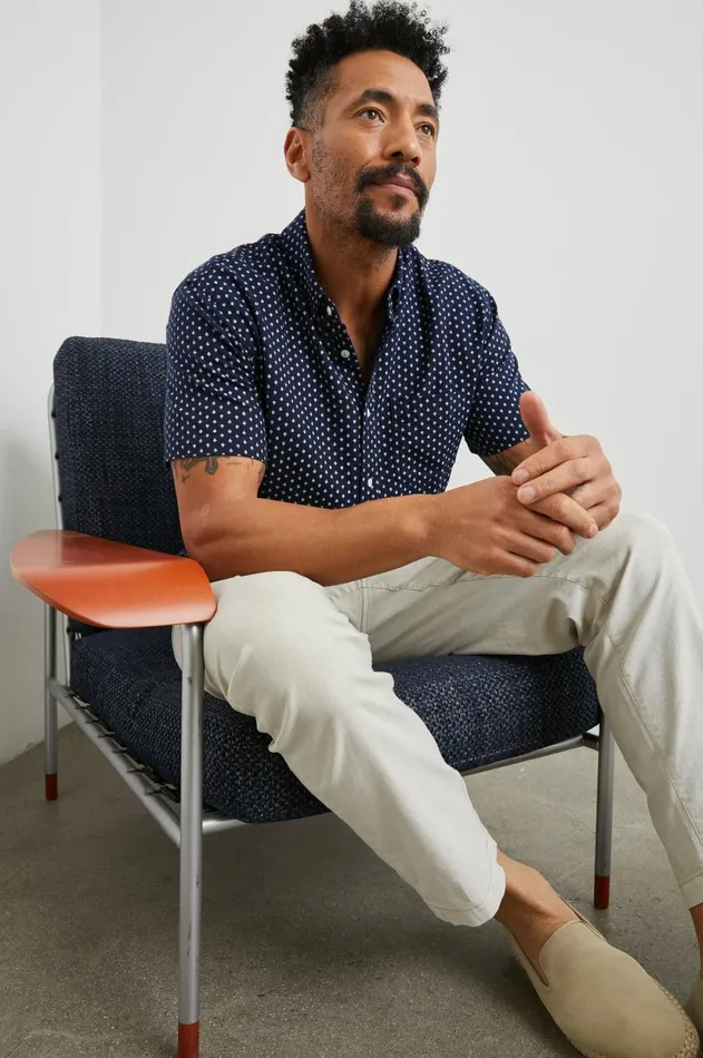 Shirts Men Rails Fairfax Shirt Polygon Micro Navy