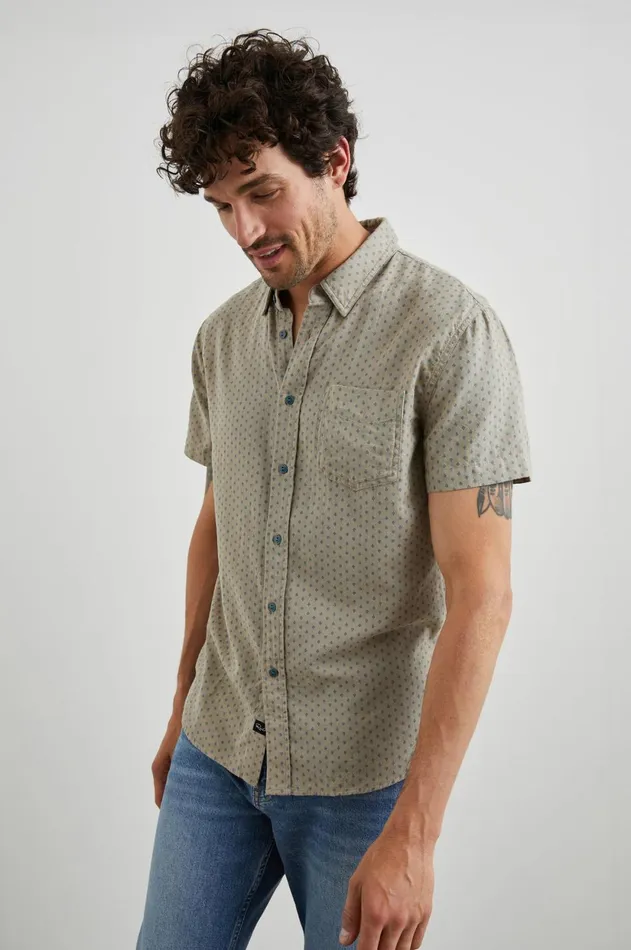 Shirts Men Rails Fairfax Shirt Polygon Micro Quinoa
