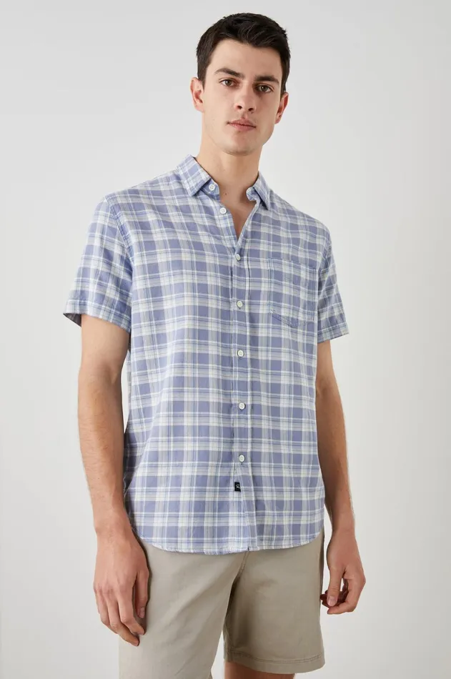 Shirts Men Rails Fairfax Shirt Seaglass White Topaz