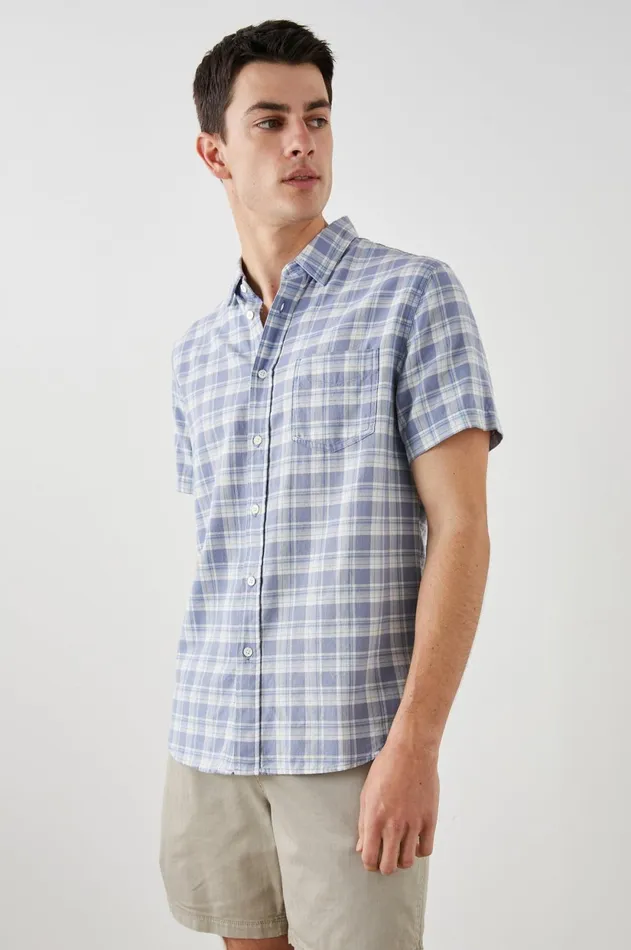 Shirts Men Rails Fairfax Shirt Seaglass White Topaz