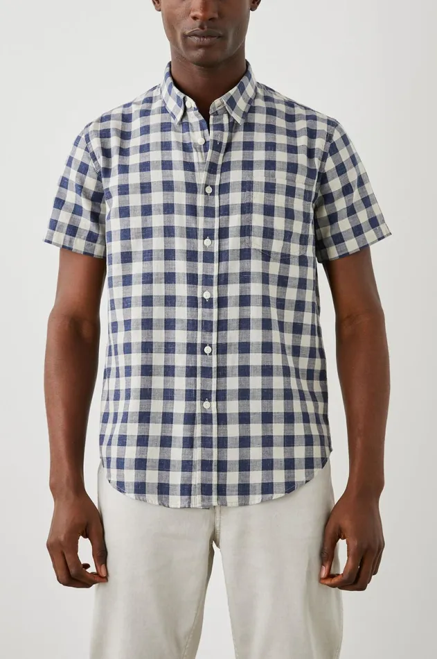 Shirts Men Rails Fairfax Shirt Viking Blue Grey Melange