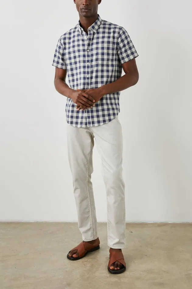 Shirts Men Rails Fairfax Shirt Viking Blue Grey Melange