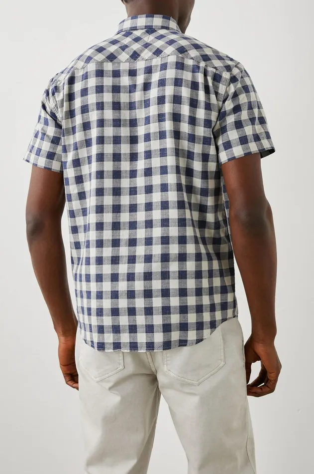 Shirts Men Rails Fairfax Shirt Viking Blue Grey Melange