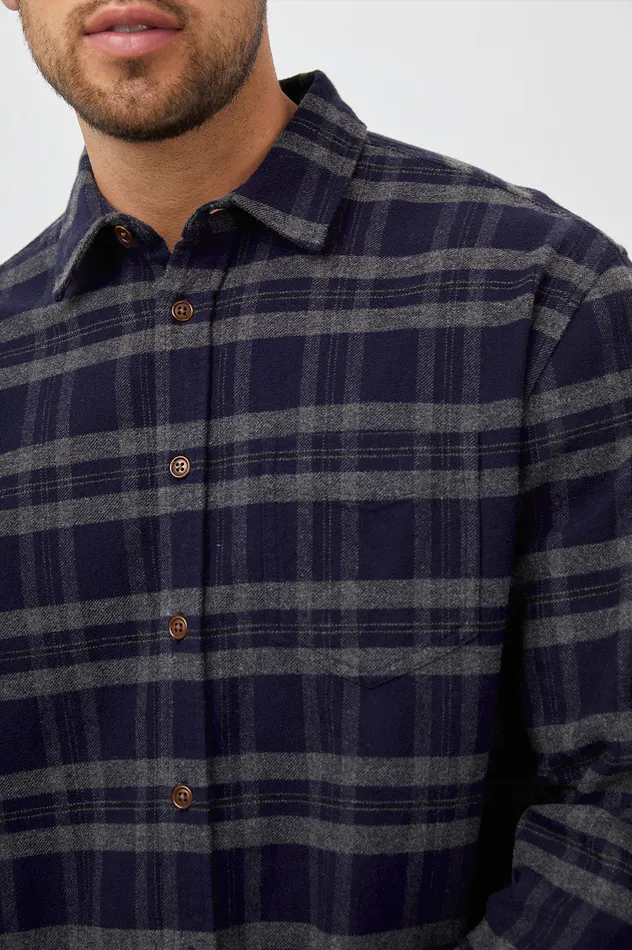 Shirts Men Rails Forrest Shirt Ancient Navy Melange