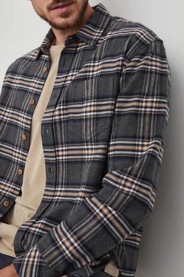 Shirts Men Rails Forrest Shirt Charcoal Foundation Melange