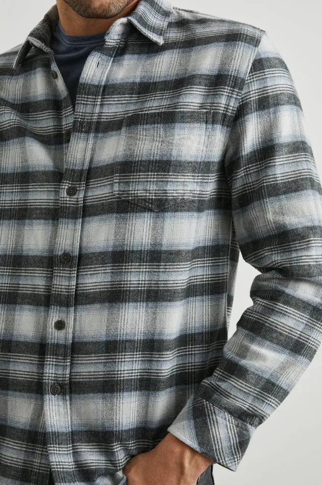 Shirts Men Rails Forrest Shirt Charcoal Heather Yucca