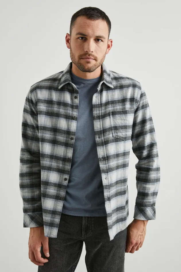 Shirts Men Rails Forrest Shirt Charcoal Heather Yucca