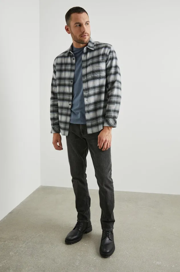 Shirts Men Rails Forrest Shirt Charcoal Heather Yucca